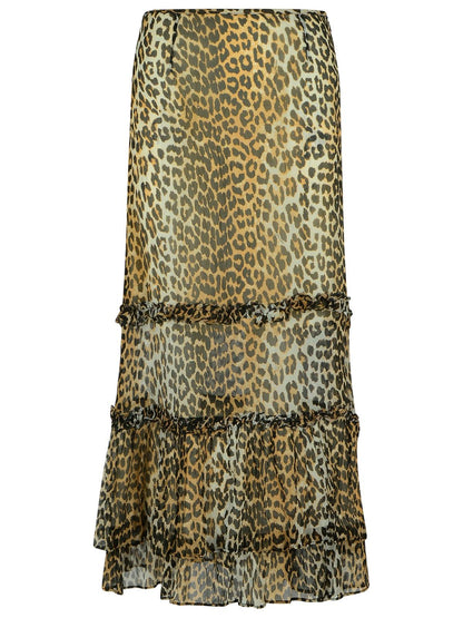Ganni Long Skirt In Viscose &