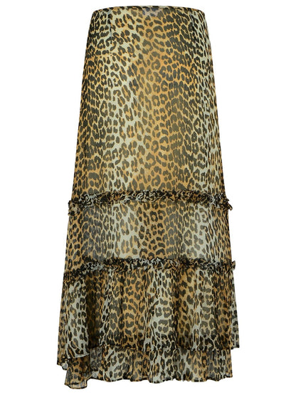 Ganni Long Skirt In Viscose &