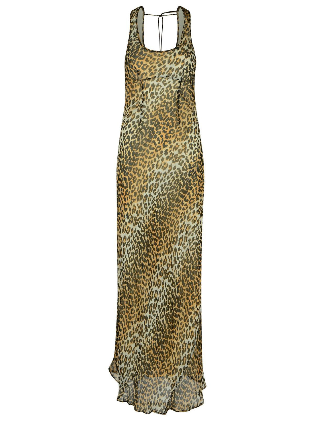Ganni Leopard Print Viscose Long Dress Women by Luosophy