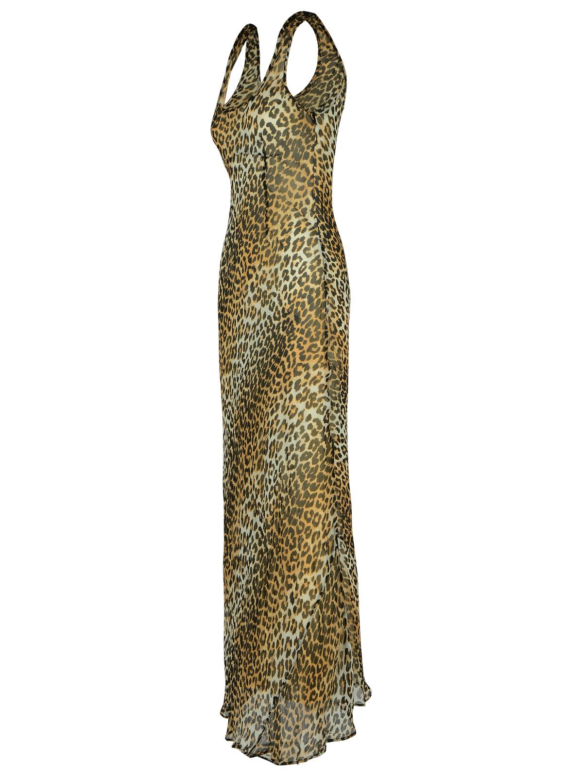 Ganni Leopard Print Viscose Long Dress Women by Luosophy
