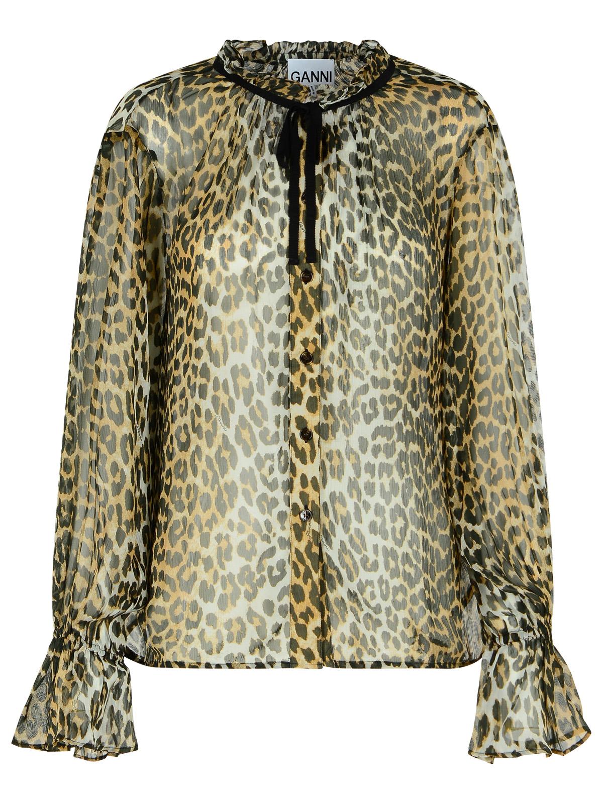 Ganni Leopard Print Viscose Shirt Women by Luosophy