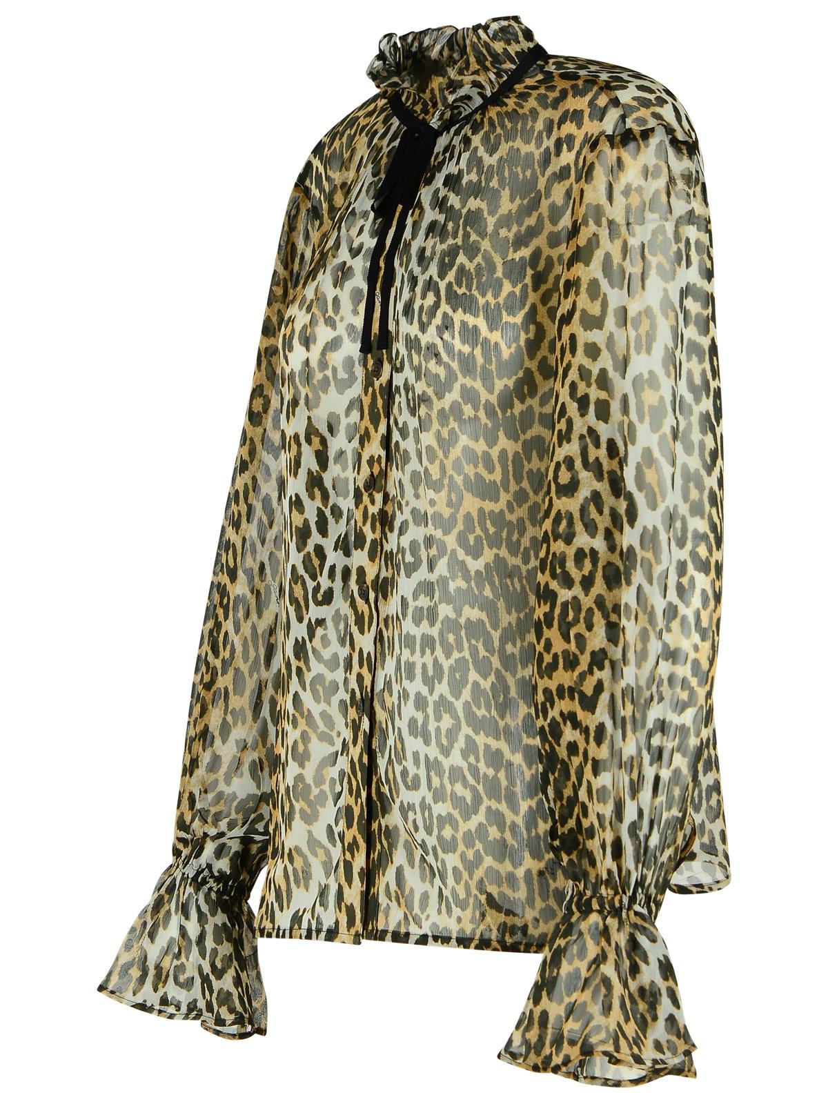 Ganni Leopard Print Viscose Shirt Women by Luosophy