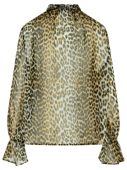 Ganni Leopard Print Viscose Shirt Women by Luosophy