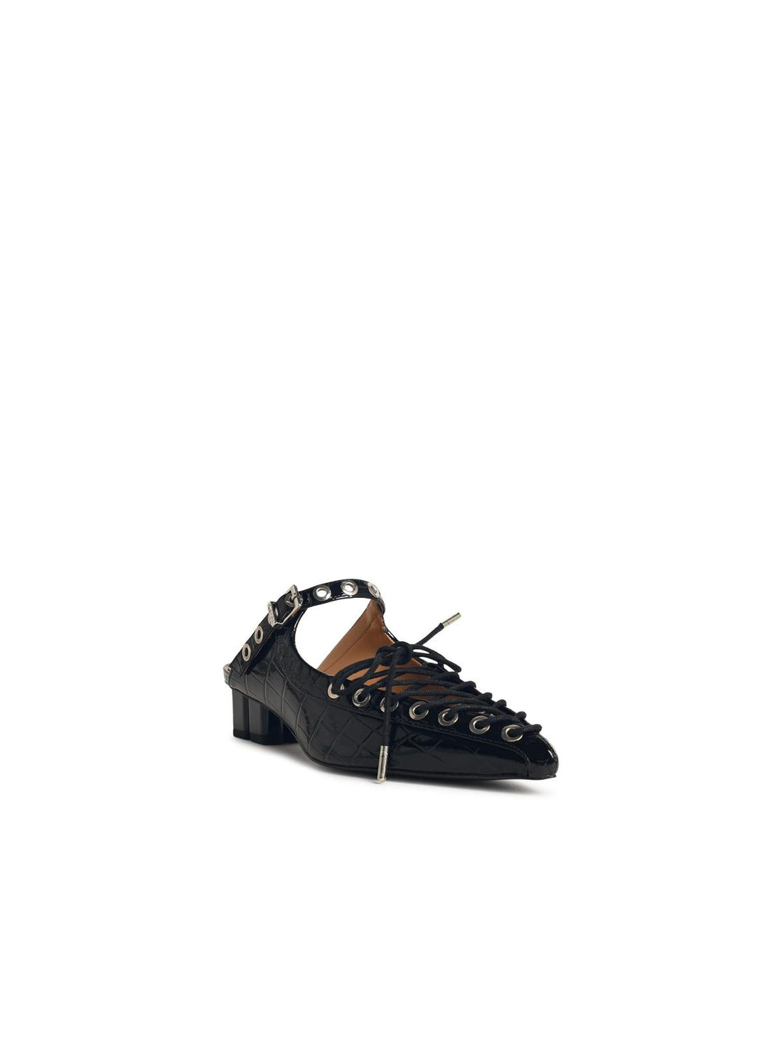 Ganni Mules With Laces In Black &