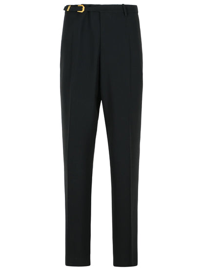 Versace Black Virgin Wool Blend Patalone Men by Luosophy