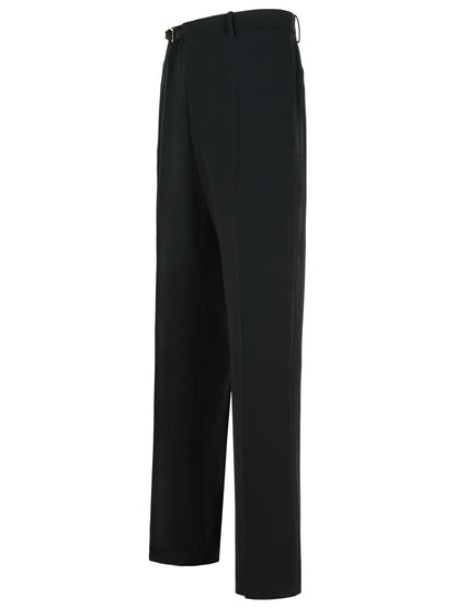 Versace Black Virgin Wool Blend Patalone Men by Luosophy