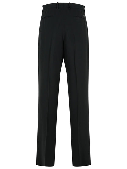 Versace Black Virgin Wool Blend Patalone Men by Luosophy