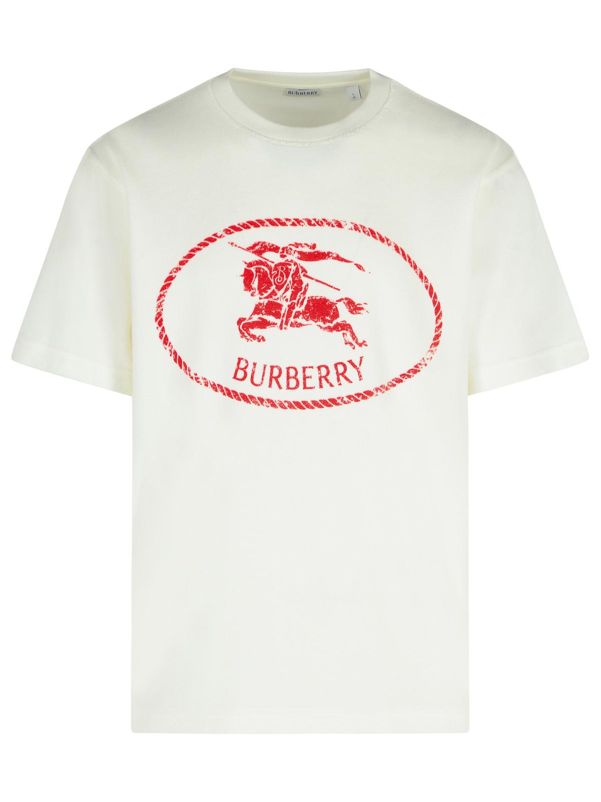 Burberry White Cotton Blend T-Shirt Men by Luosophy