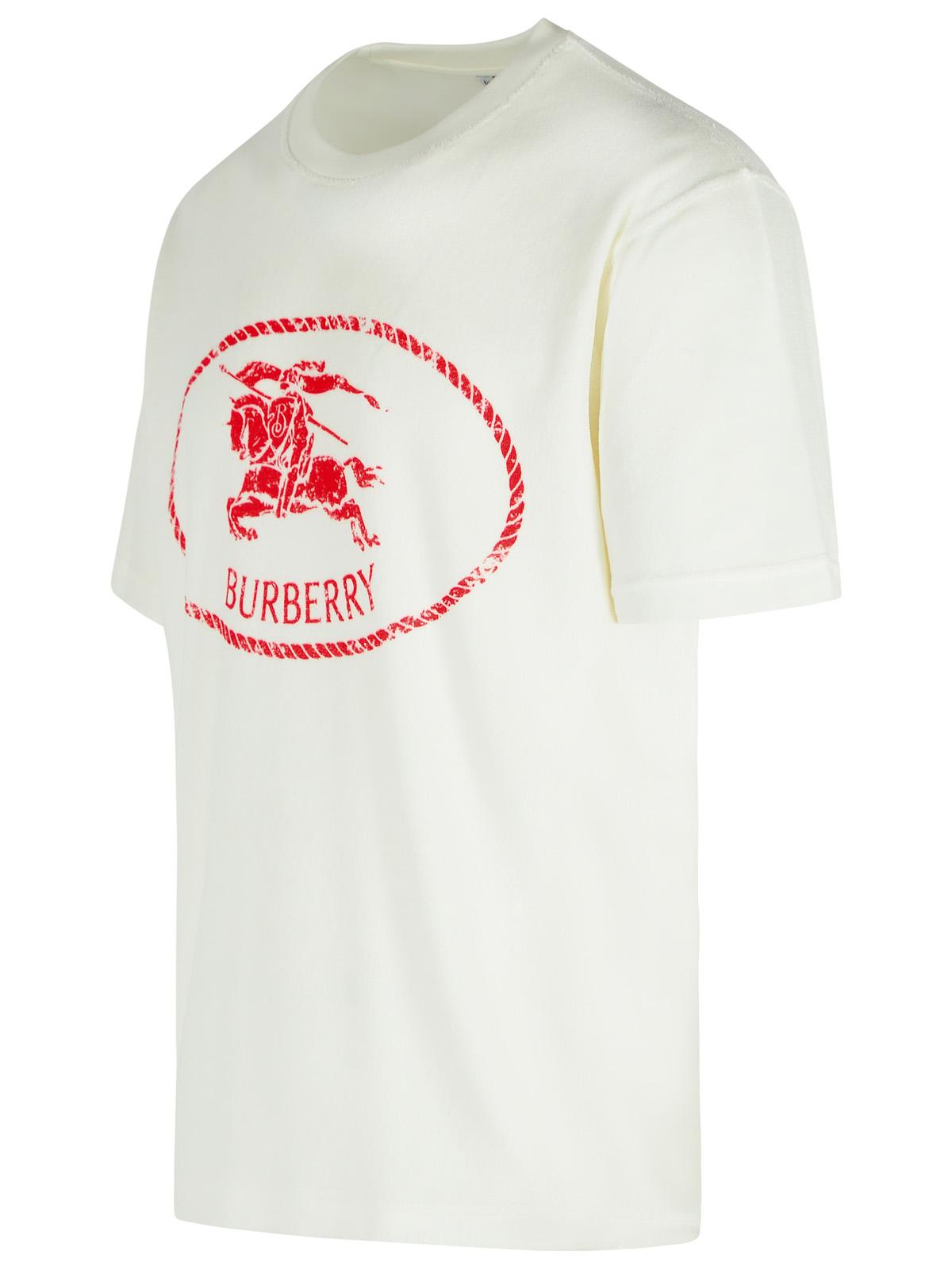 Burberry White Cotton Blend T-Shirt Men by Luosophy