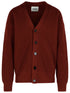 Jil Sander Burgundy Virgin Wool Cardigan Men by Luosophy
