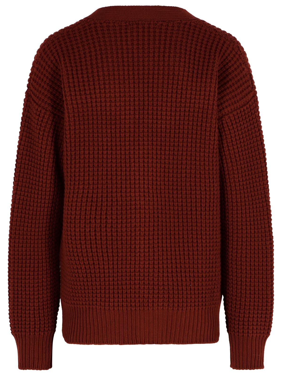 Jil Sander Burgundy Virgin Wool Cardigan Men by Luosophy