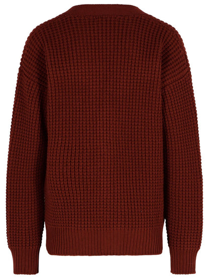 Jil Sander Burgundy Virgin Wool Cardigan Men