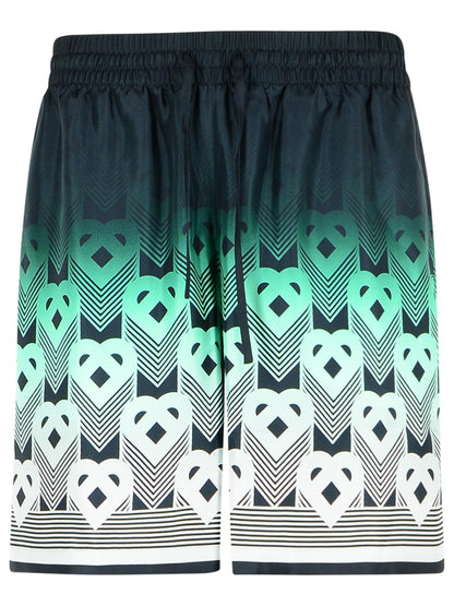 Casablanca Green Silk Bermuda Shorts Men by Luosophy