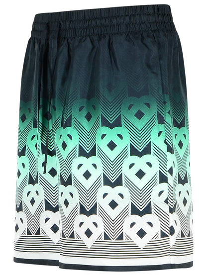 Casablanca Green Silk Bermuda Shorts Men by Luosophy
