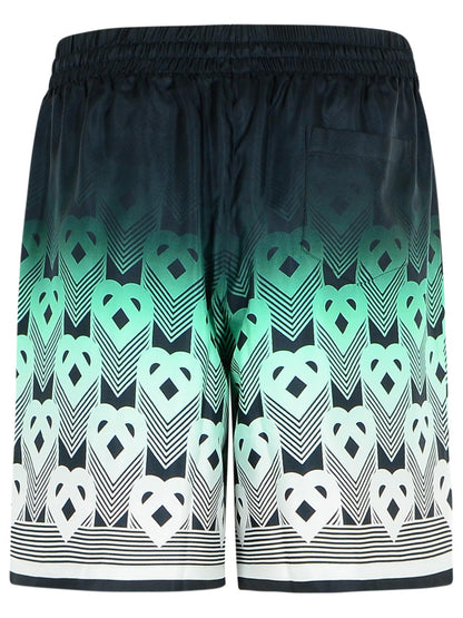 Casablanca Green Silk Bermuda Shorts Men by Luosophy