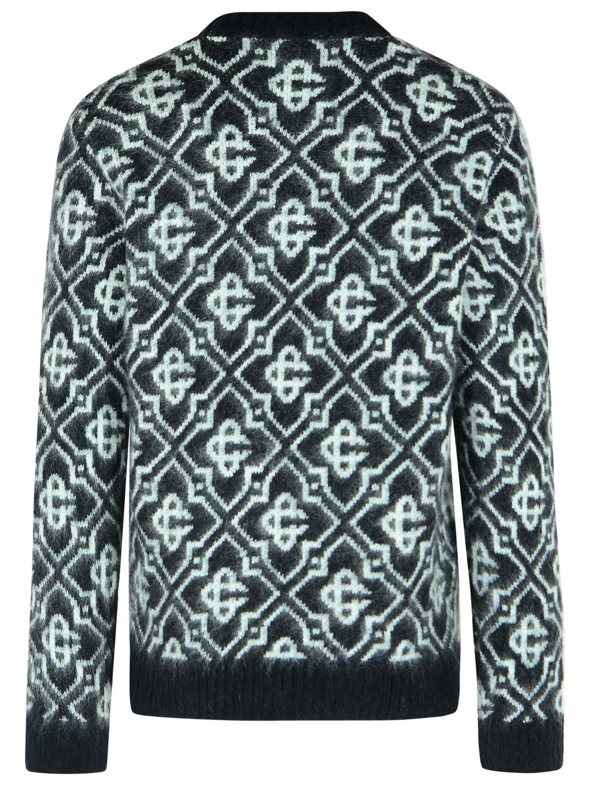 Casablanca Black Mohair Blend Monogrammed Sweater Men by Luosophy