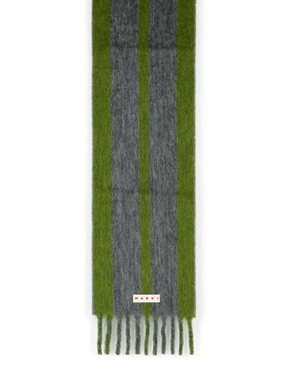 Marni Grey Mohair Blend Scarf With Fringes Men by Luosophy