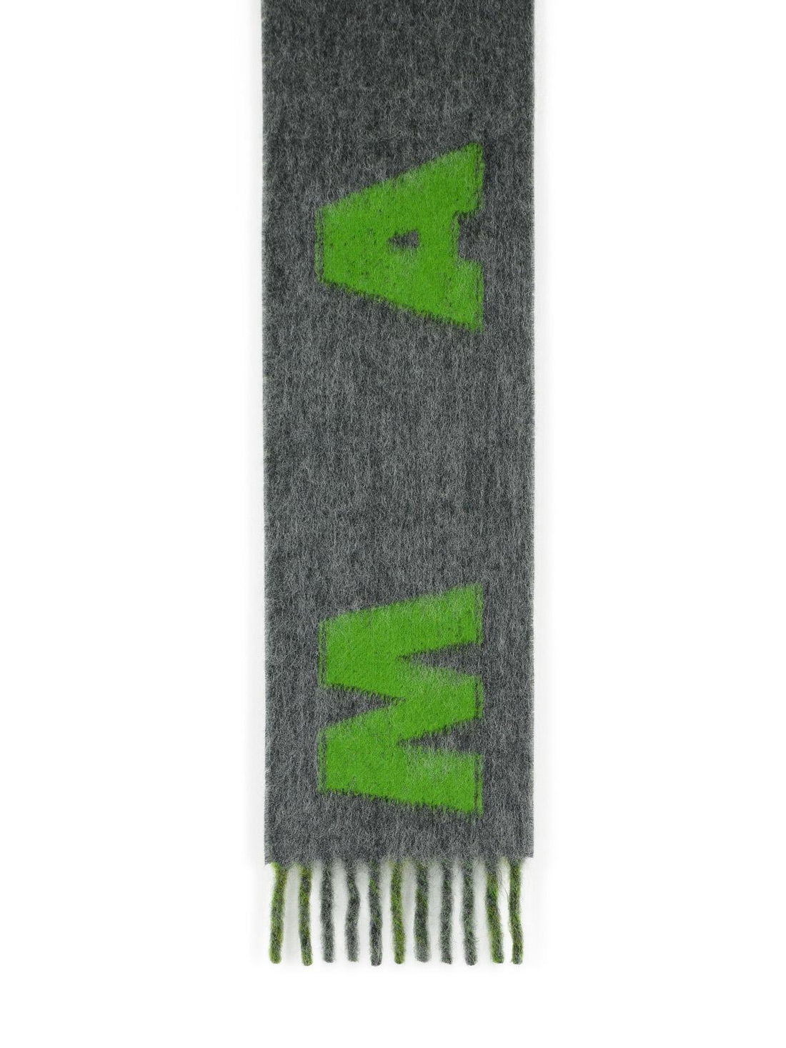 Marni Grey Mohair Blend Scarf With Fringes Men by Luosophy