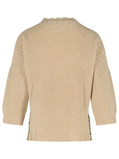 Marni Beige Mouliné Virgin Wool Sweater With &