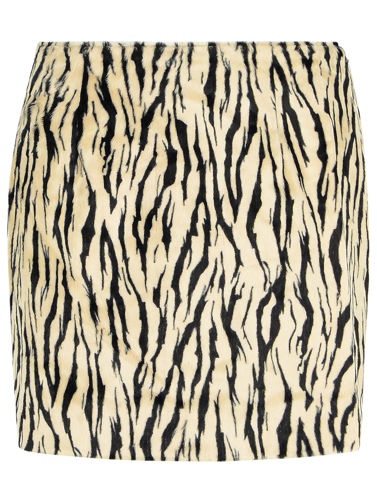 Rotate Printed Faux Fur Skirt Women by Luosophy