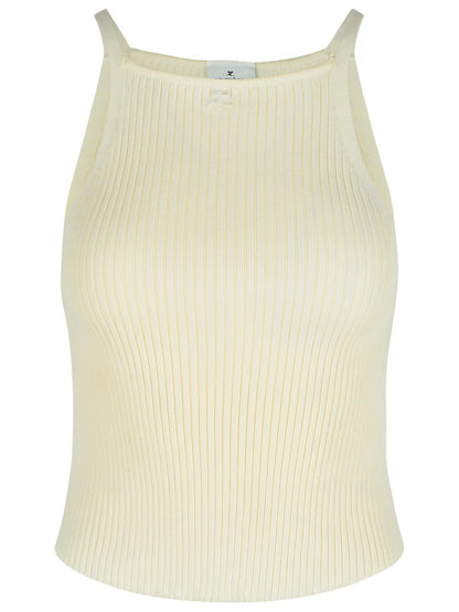 Courreges Ivory Viscose Blend Top Women by Luosophy