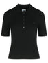 Courreges Black Viscose Blend Polo Shirt Women by Luosophy