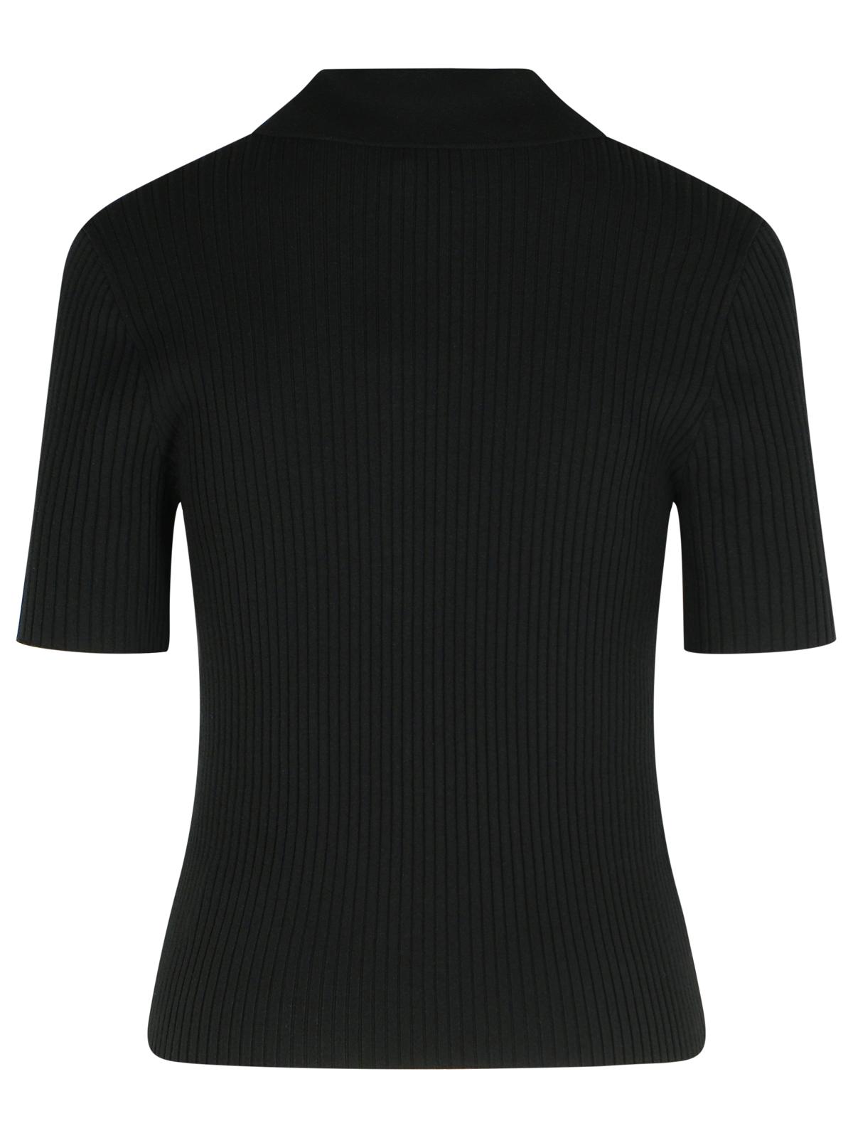 Courreges Black Viscose Blend Polo Shirt Women by Luosophy