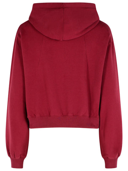 Rotate Burgundy Cotton Sweatshirt Women by Luosophy