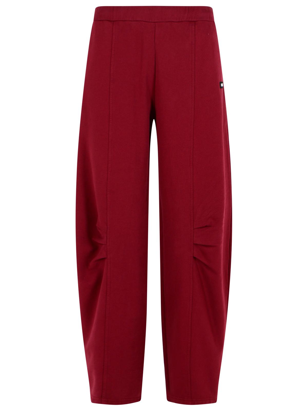 Rotate Pantalo In Burgundy Cotton Women by Luosophy