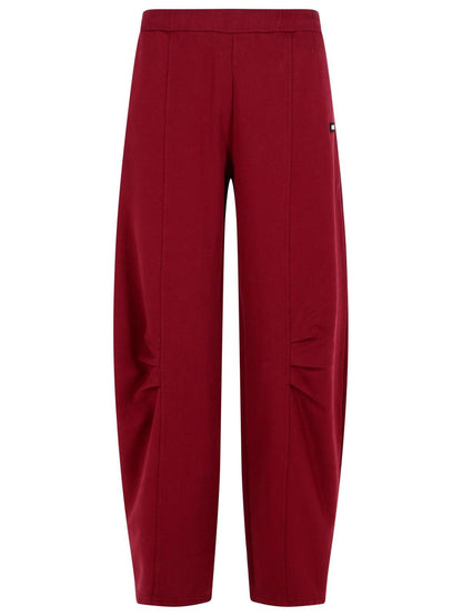 Rotate Pantalo In Burgundy Cotton Women