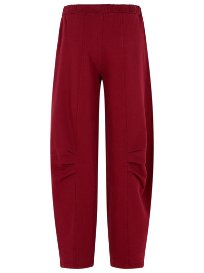 Rotate Pantalo In Burgundy Cotton Women by Luosophy