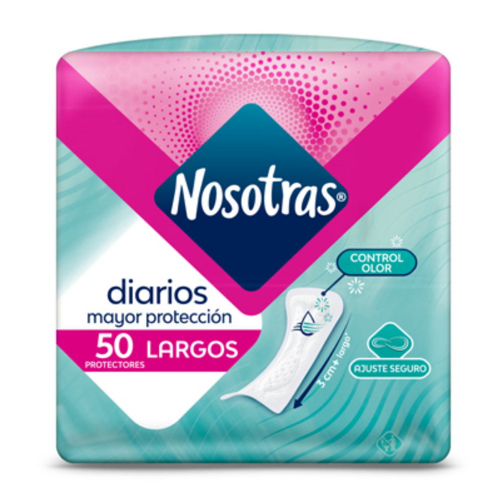 Nosotras Diarios Largos Mayor Protección (50ct)