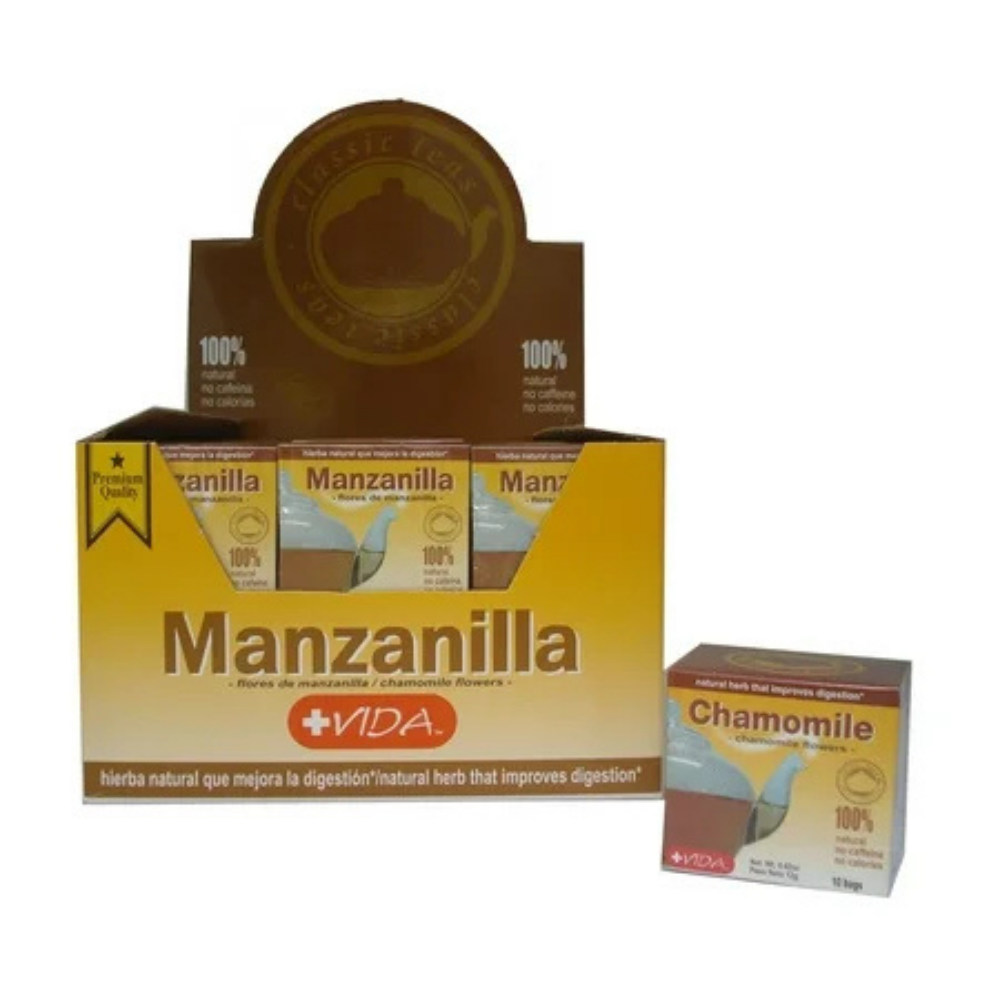 Más Vida Chamomile 100% Natural Herbs Tea (10 ct) by Farmacias Savia