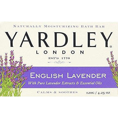 Yardley London English Lavender Bar Soap with Essential Oils, 4 oz (4-Pack) by Pasteur Pharmacy