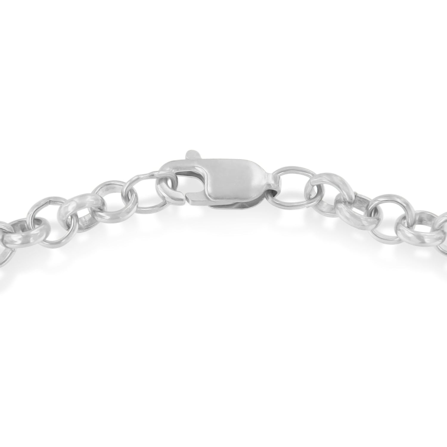 10K Yellow Gold 1/10 Cttw Diamond Awareness Ribbon &amp; Heart Charm on 7" .925 Sterling Silver Rolo Bracelet (H-I Color, I1-I2 Clarity) by Bids.com