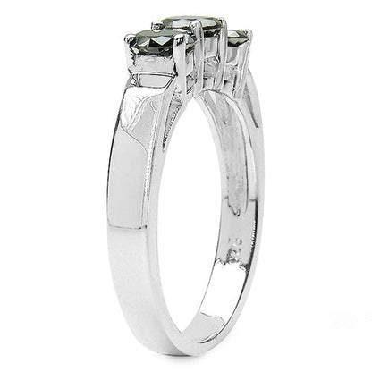 0.99 Carat Genuine Black Diamond .925 Sterling Silver Ring by Bids.com