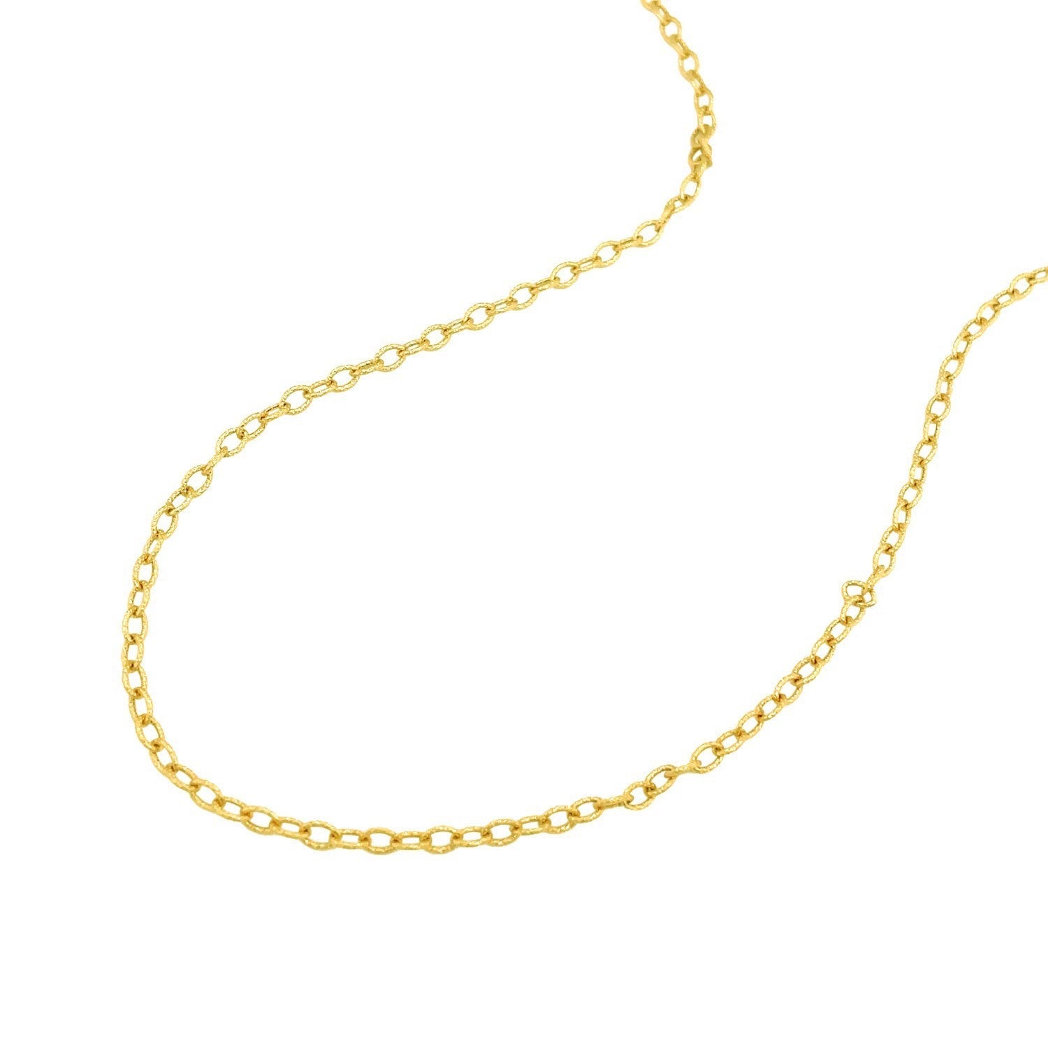 2.5mm 14k Yellow Gold Pendant Chain with Textured Links by Bids.com