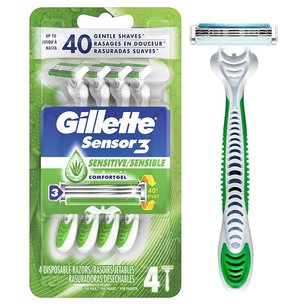 Gillette Sensor 3 Sensitive Disposable Razors With Mach 3 Razor by Pasteur Pharmacy