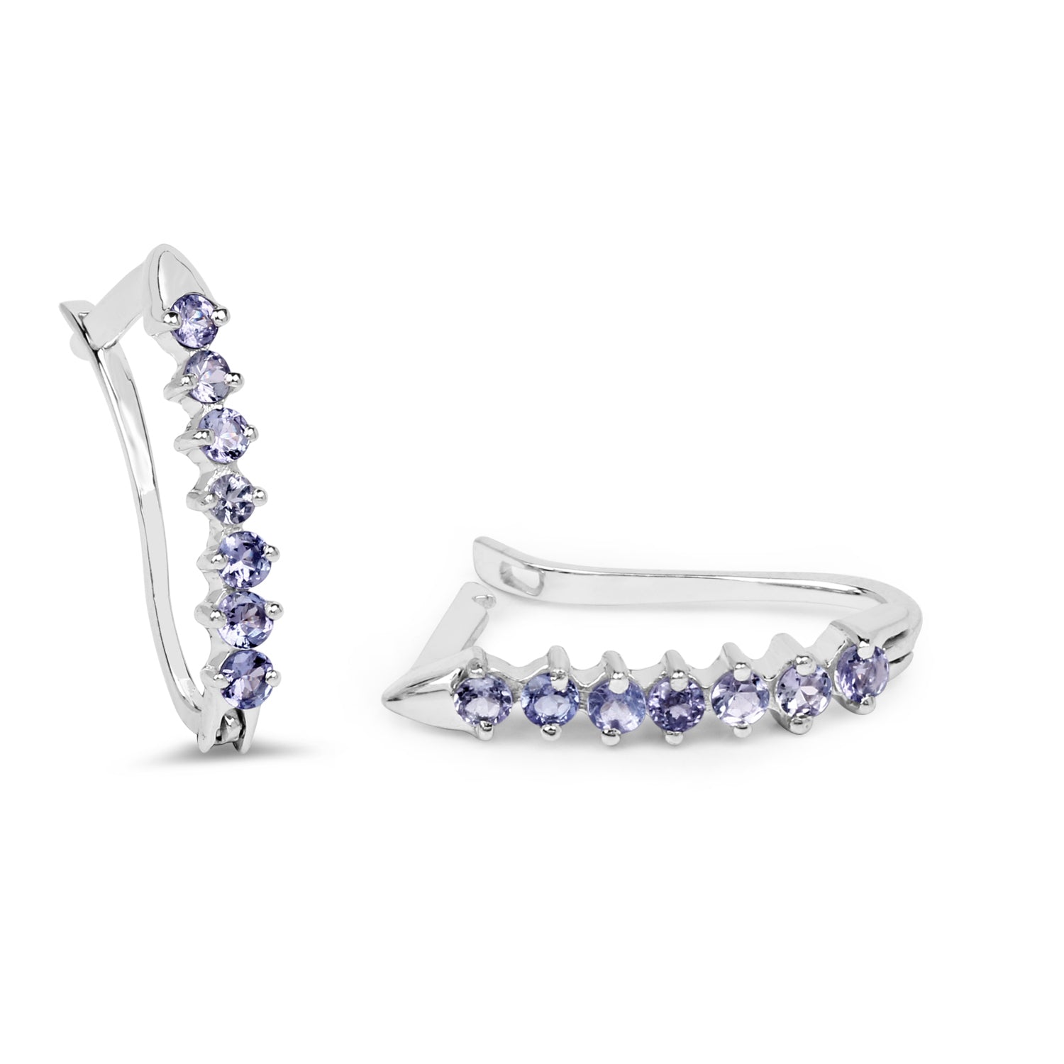 0.98 Carat Genuine Tanzanite .925 Sterling Silver Earrings  DestGlow