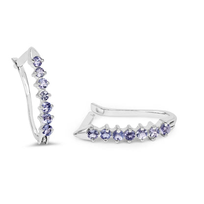 0.98 Carat Genuine Tanzanite .925 Sterling Silver Earrings  DestGlow