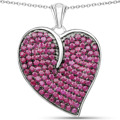 4.98 Carat Genuine Ruby .925 Sterling Silver Pendant by Bids.com