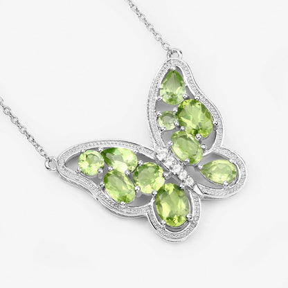4.65 Carat Genuine Peridot .925 Sterling Silver Necklace by Bids.com