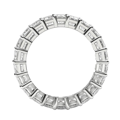 Emerald Cut Lab Grown Diamond Eternity Ring in 14k White Gold (3 cttw FG/VS2)  DestGlow