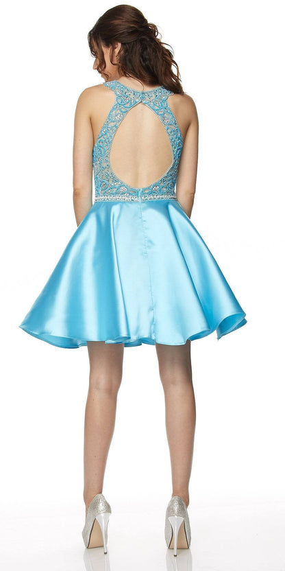 Juliet 779 Embellished Bodice Short Dress Sleeveless by DiscountDressShop