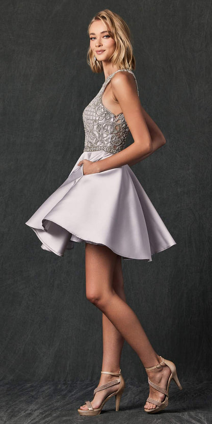 Juliet 779 Embellished Bodice Short Dress Sleeveless by DiscountDressShop