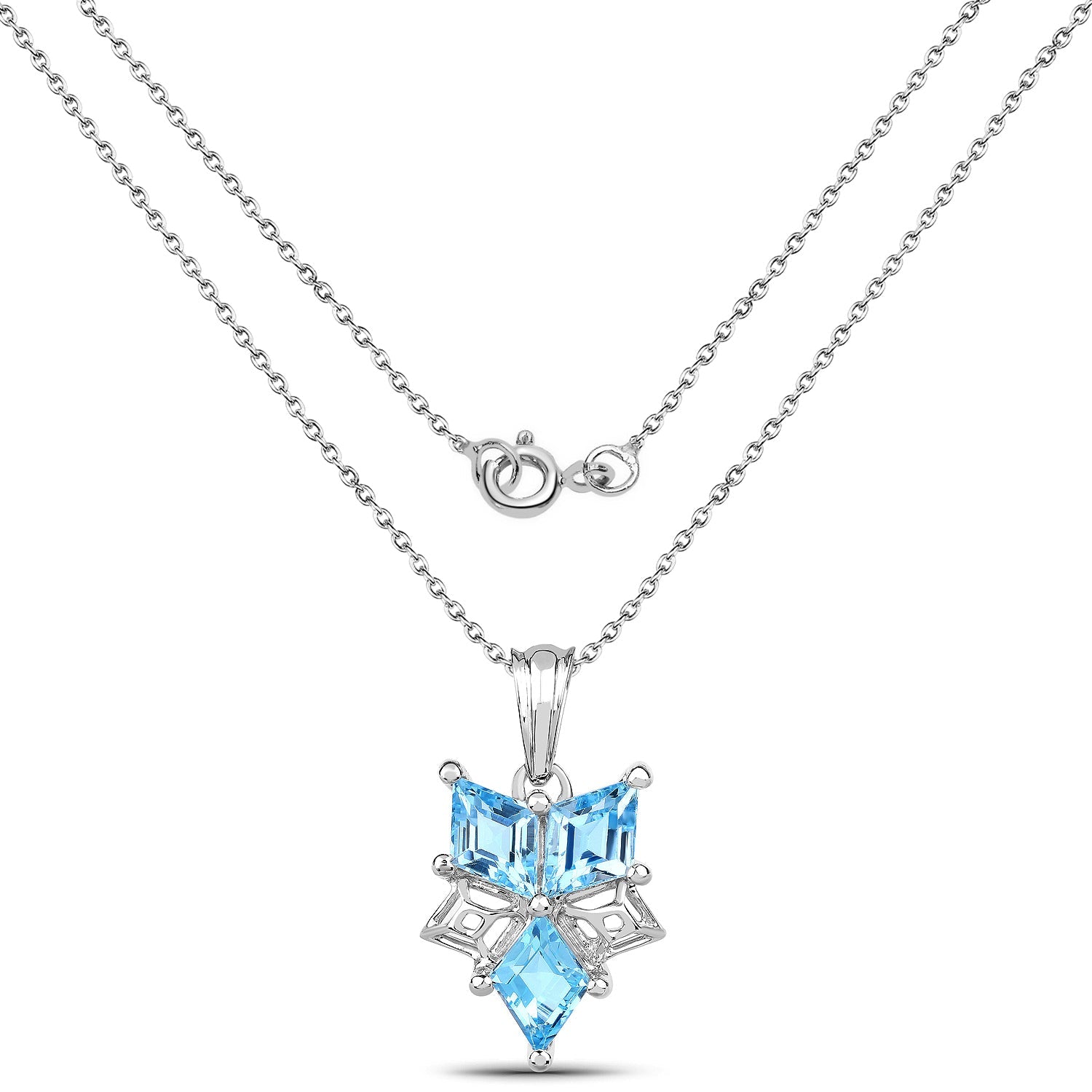 4.65 Carat Genuine Blue Topaz .925 Sterling Silver Pendant by Bids.com