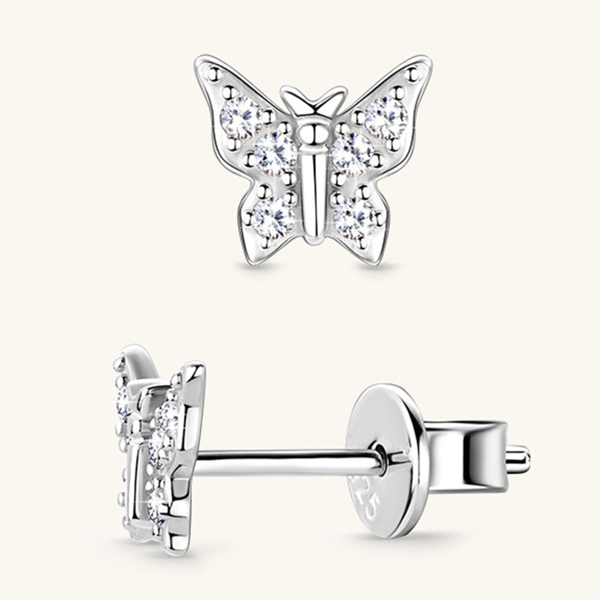 Sparkala™ Pure Sterling Silver Butterfly Stud Earrings - DestGlow