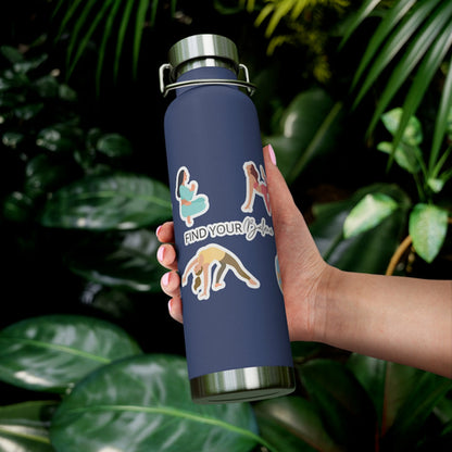 Yoga Poses Find Your Balance Insulated Bottle - 22oz Stainless Steel Vacuum Flask