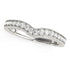 14k White Gold Bead Border Curved Diamond Wedding Band (1/4 cttw) by Bids.com