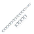 Rhodium Plated 8.4mm Sterling Silver Curb Style Chain by Bids.com